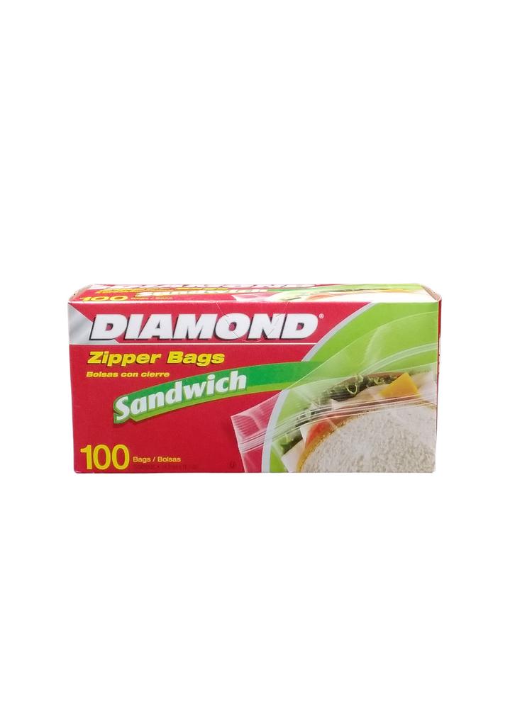 DIAMOND BAG SANDWICH ZIP  100CT