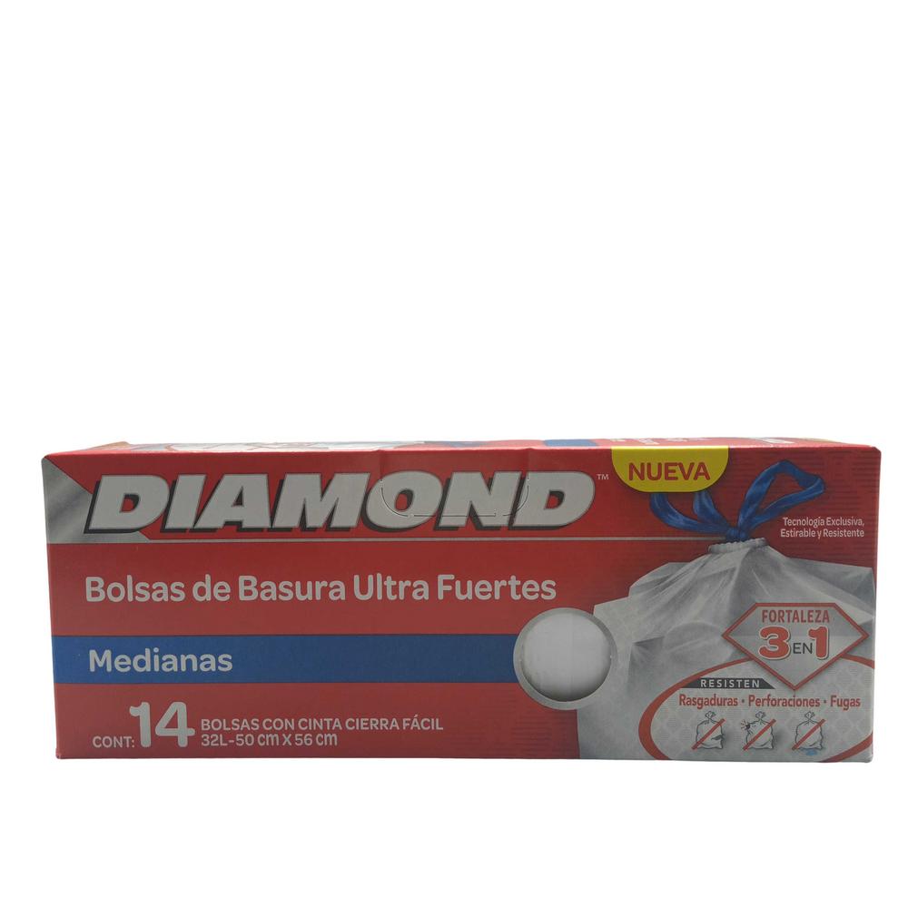 DIAMOND TRASH BAG MED 14CT