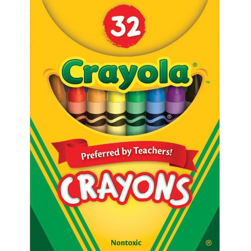 CRAYOLA CRAYONS WASH REG 32CT