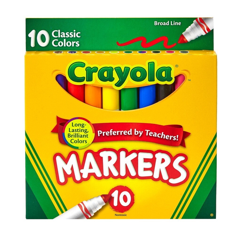 CRAYOLA MARKERS BROAD 10CT