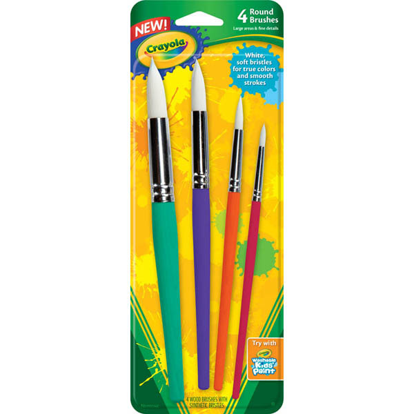 CRAYOLA PAINT BRUSH ROUND  4CT