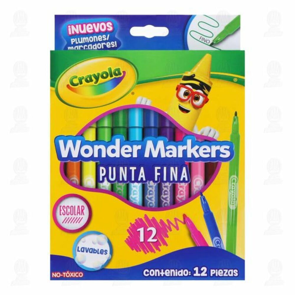 CRAYOLA MARKERS FINE WONDR 12CT