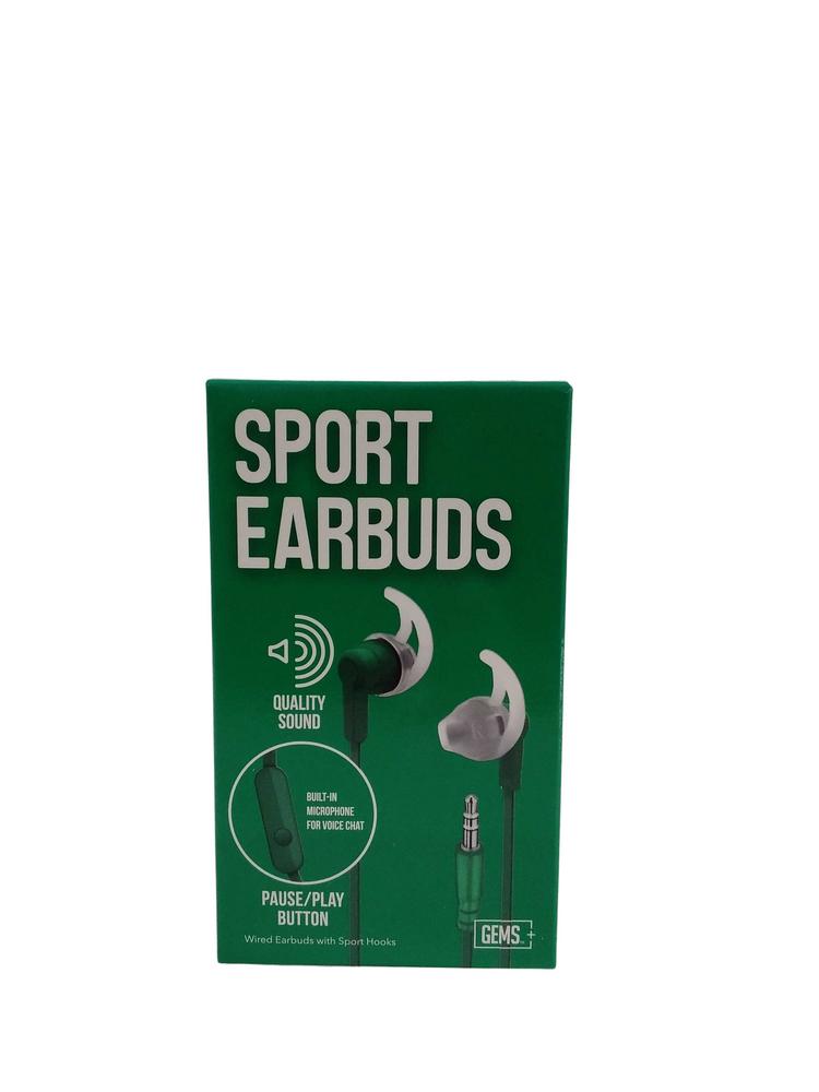 GEMS SPORT EARBUDS W/MIC 1PC