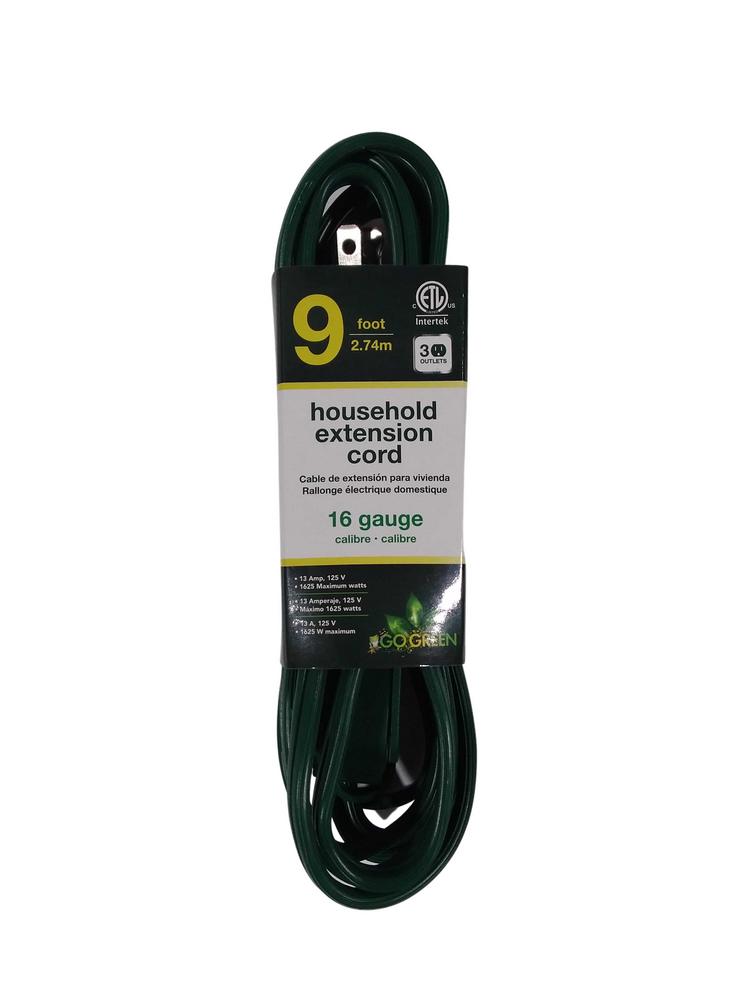 GO GREEN EXTENSION CORD 9' GG24519 1PC