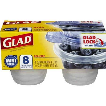 GLAD BOWL W/LID 4 OZ  8CT