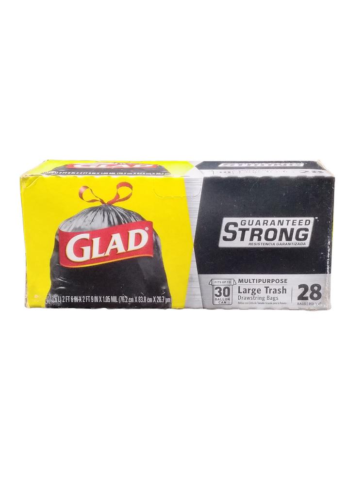 GLAD TRASH DRAW STRING 30GL  28CT