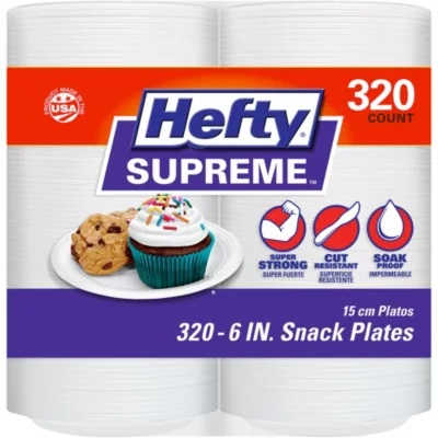 HEFTY FOAM PLATES 6" 1X320 CT 1PC