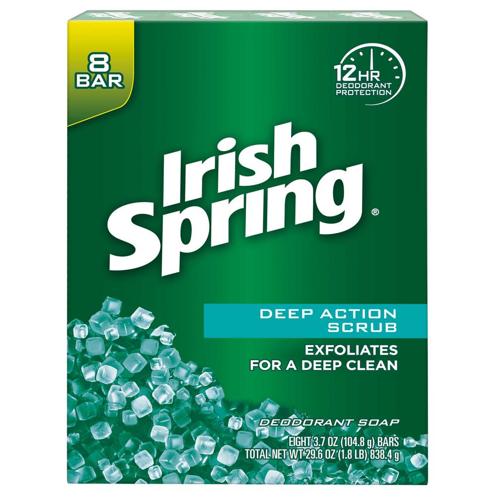 IRISH SPRING SOAP DEEP SCRUB 8CT