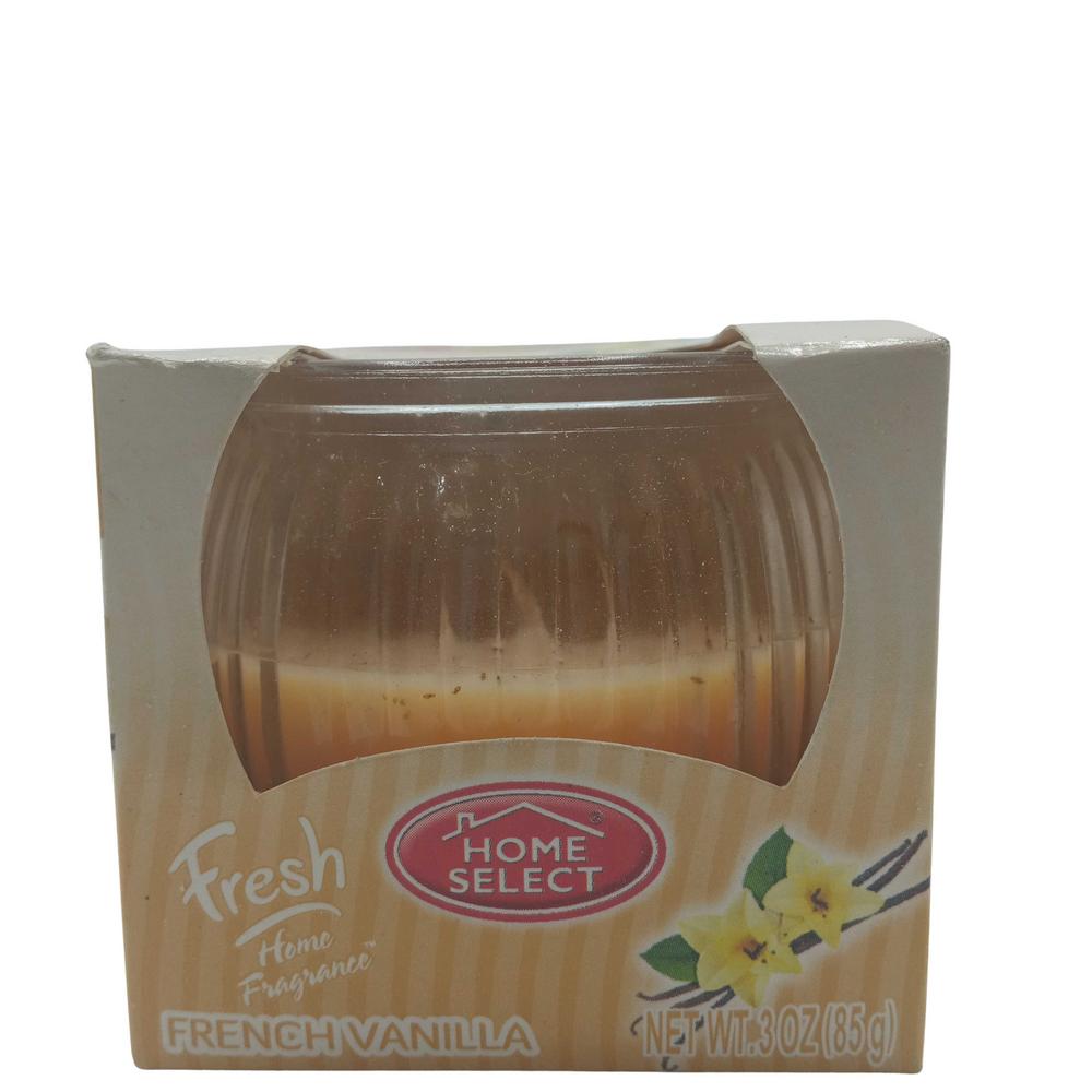 HOME SELECT SENTED CANDLE VANILLA  3OZ