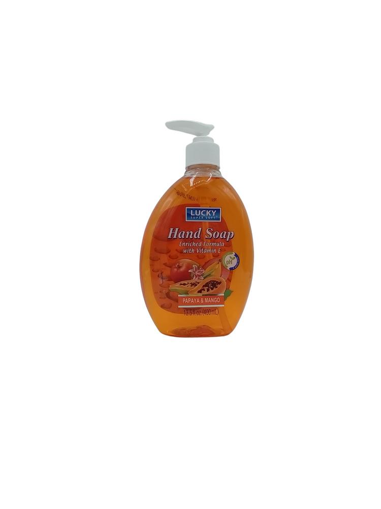 LUCKY ROUND LIQUID SOAP PAP MANGO  13.5OZ