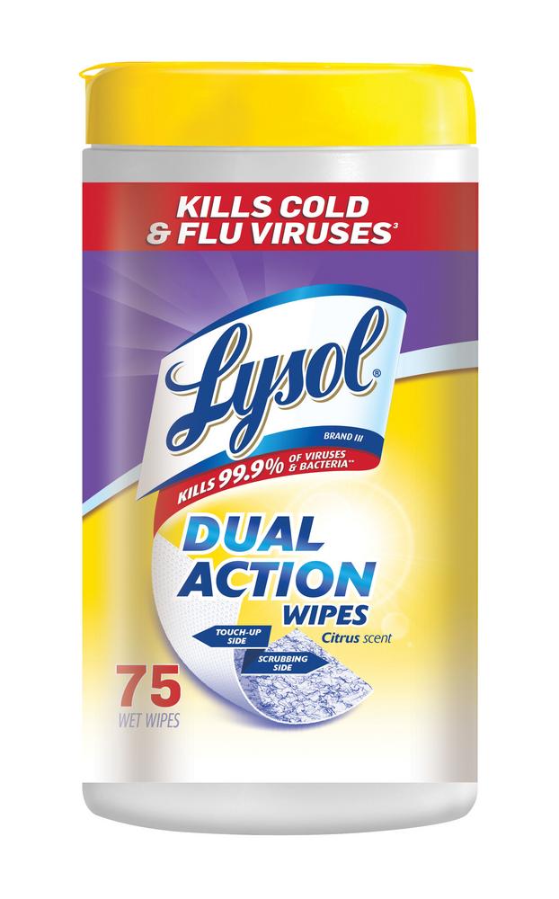 LYSOL DISINFACTANT WIPES DUAL  75CT