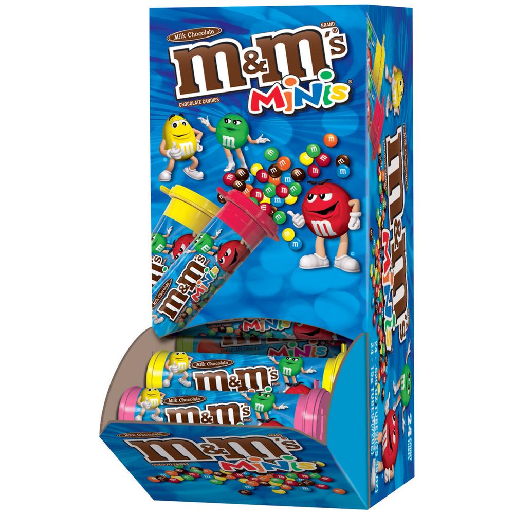 M&M CHOCOLATE MINI TUBES 24CT