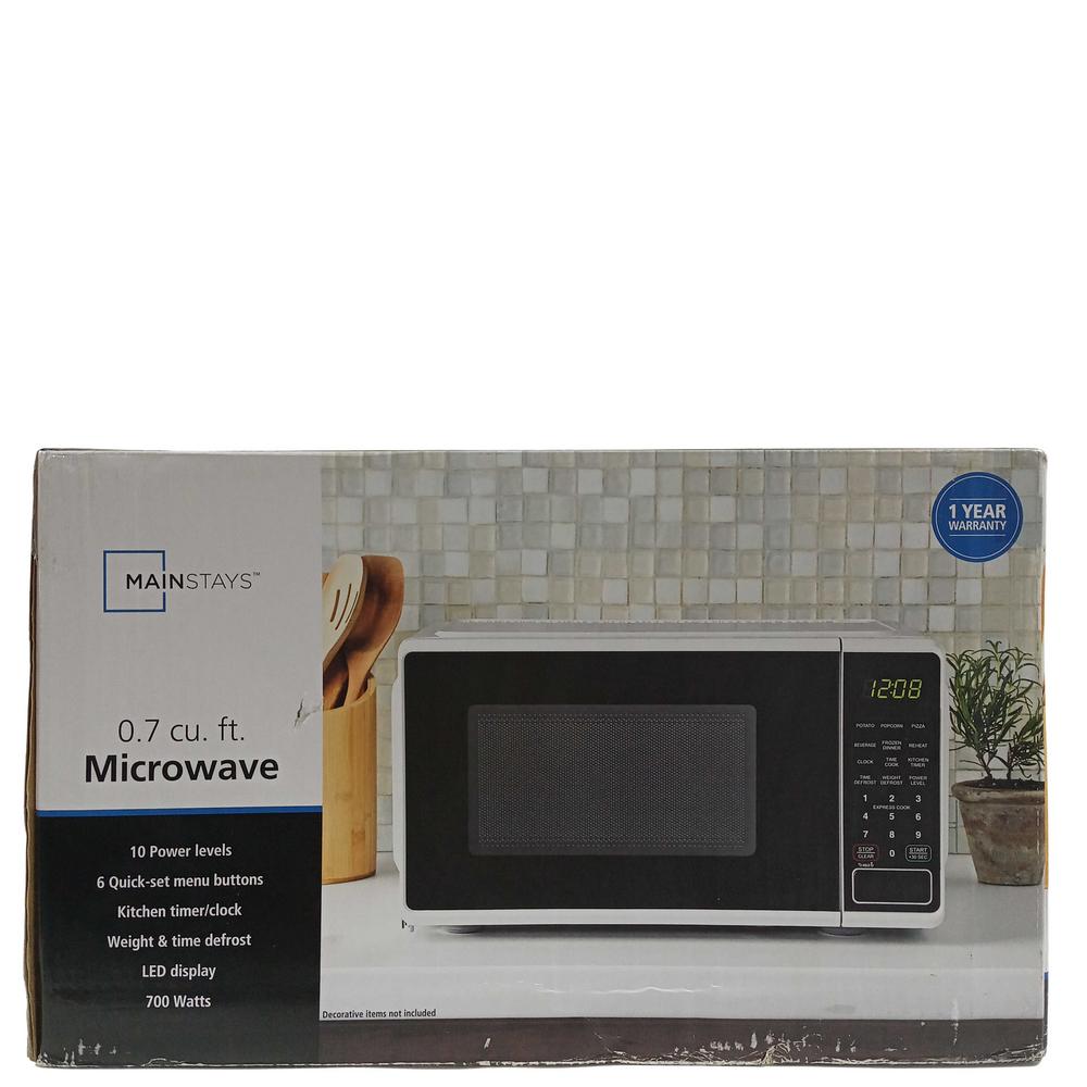 MAINSTAYS MICROWAVE 0.7CU CTP WHT 1PC