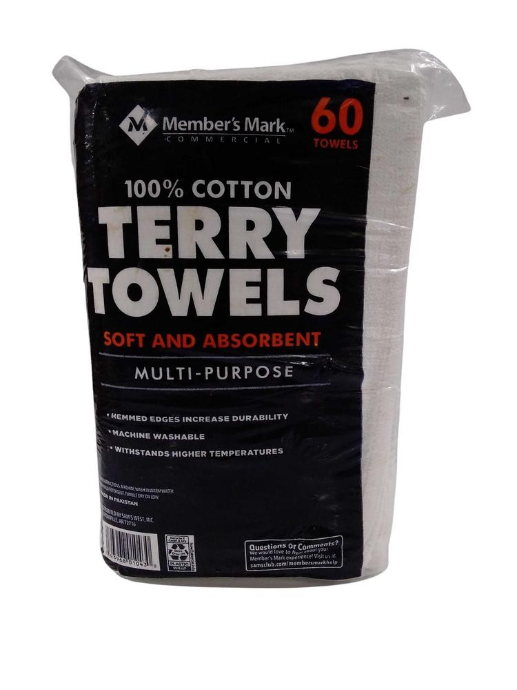 MEMBERS MARK TERRY TOWELS 12X 1CT