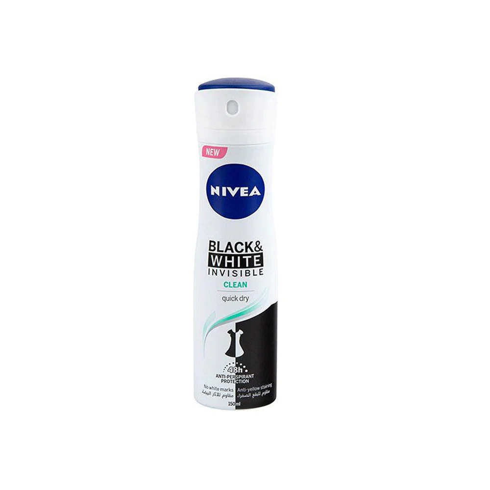 NIVEA DEODRANT SPRAY BLACK & WHITE FSH 150ML