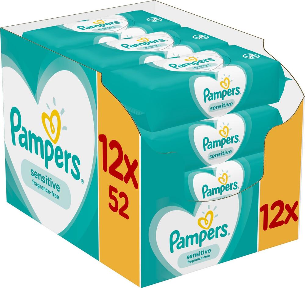 PAMPERS BABY WIPES SENSIV 52CT