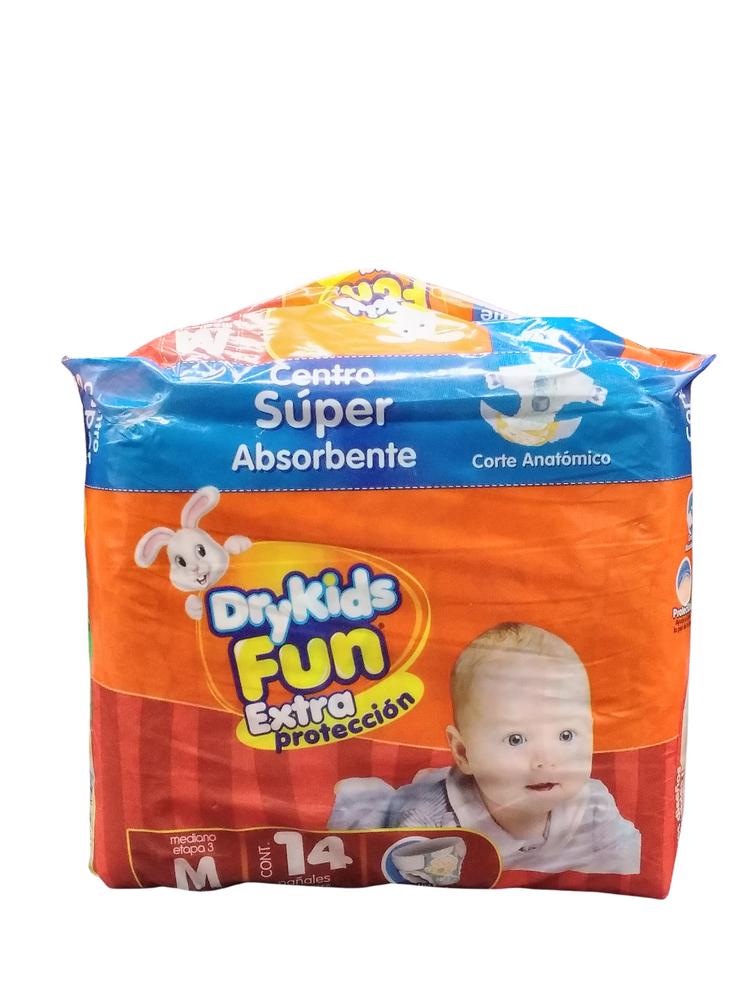 DRYKIDS DIAPERS MED 14CT