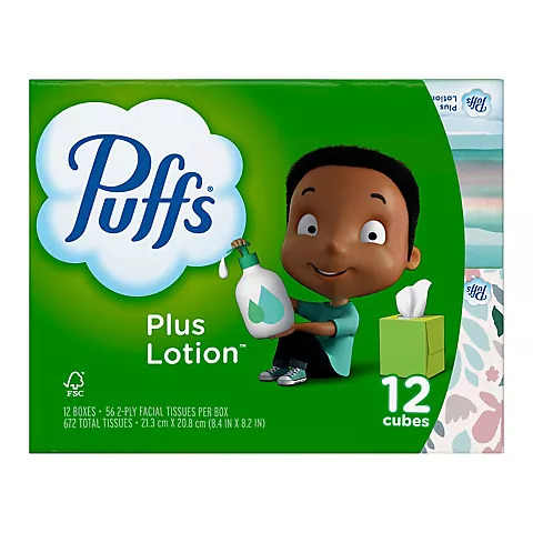 PUFFS CUBE TISSUE  12X56CT BOX