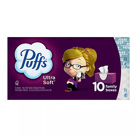 PUFF TISSUE ULTRA SOFT  10X124 BOX