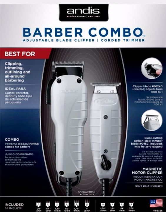 ANDIS TRIMMER BARBER COMBO  66615