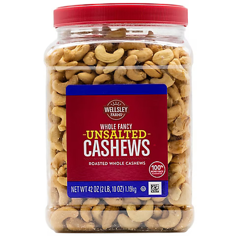 WESLEY FARMS CASHEW UNSALTED  42OZ