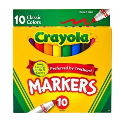CRAYOLA MARKERS BROAD 10CT