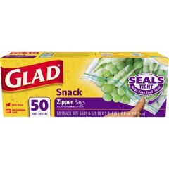 GLAD SNACK ZIP 50CT