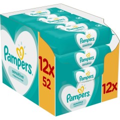 PAMPERS BABY WIPES SENSIV 52CT